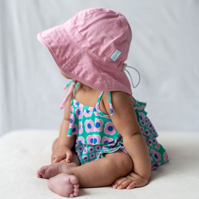 Pink Wide Brim Infant Hat