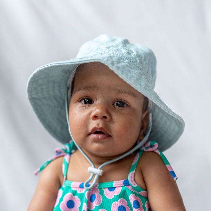 Seafoam Wide Brim Infant Hat