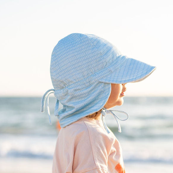 Teal Dashes Flap Hat