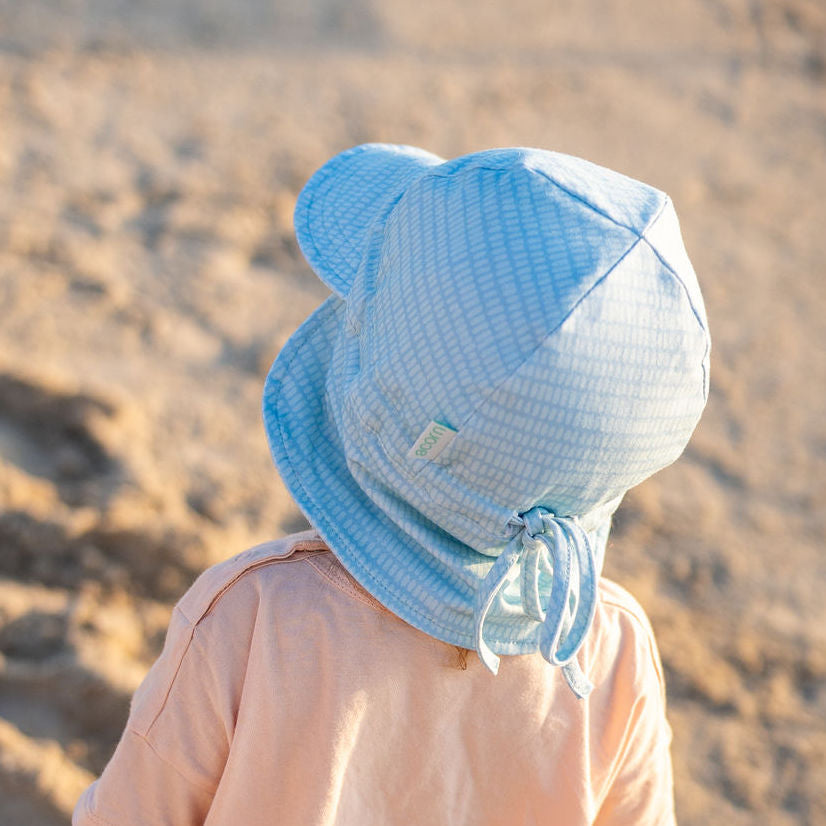 Teal Dashes Flap Hat