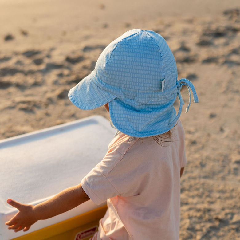 Teal Dashes Flap Hat