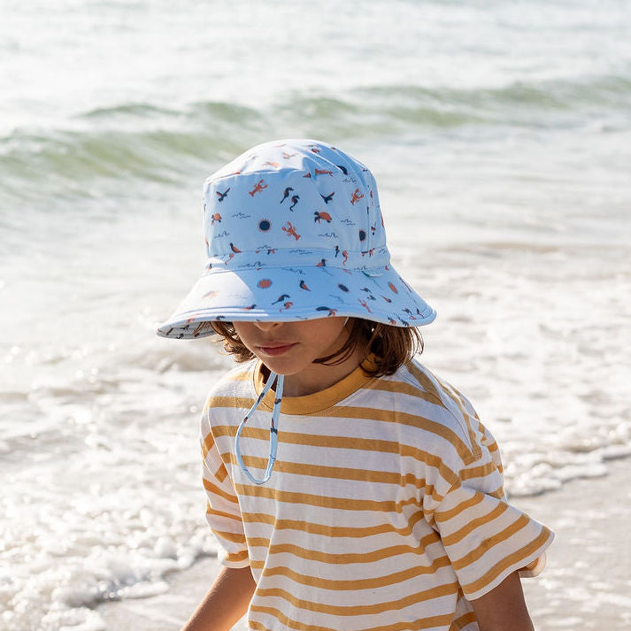 Sea Life Wide Brim Swim Bucket Hat