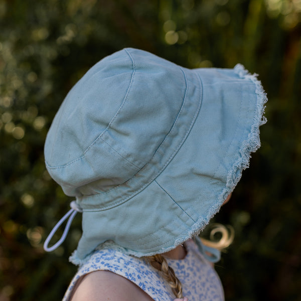 Seafoam Frayed Bucket Hat