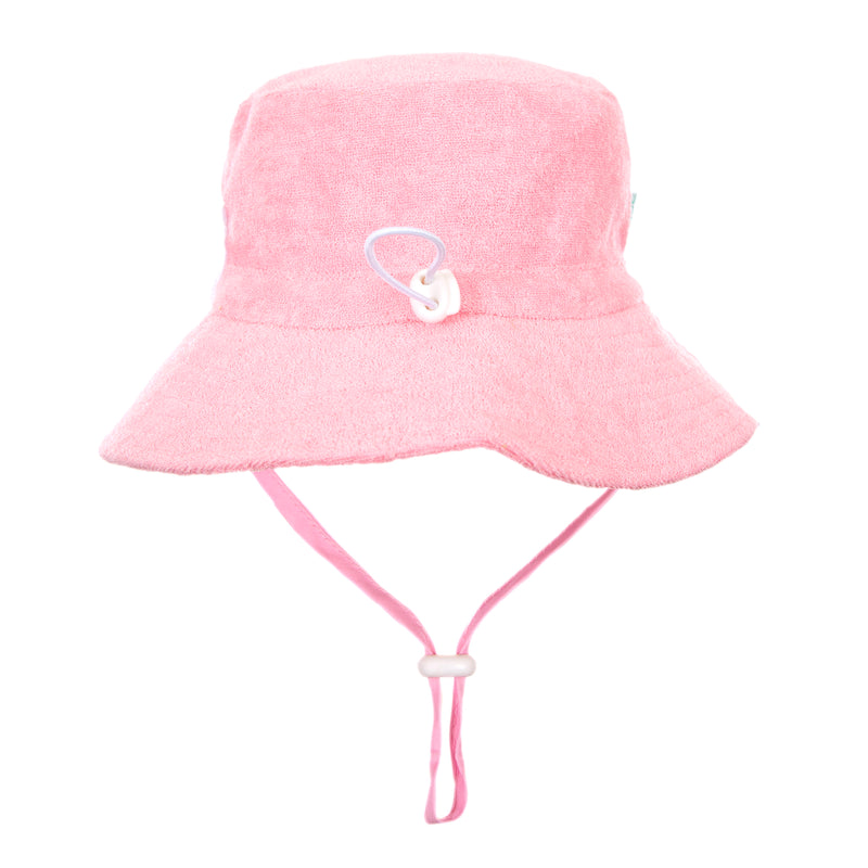 Terry Towelling Bucket Hat, Light Pink