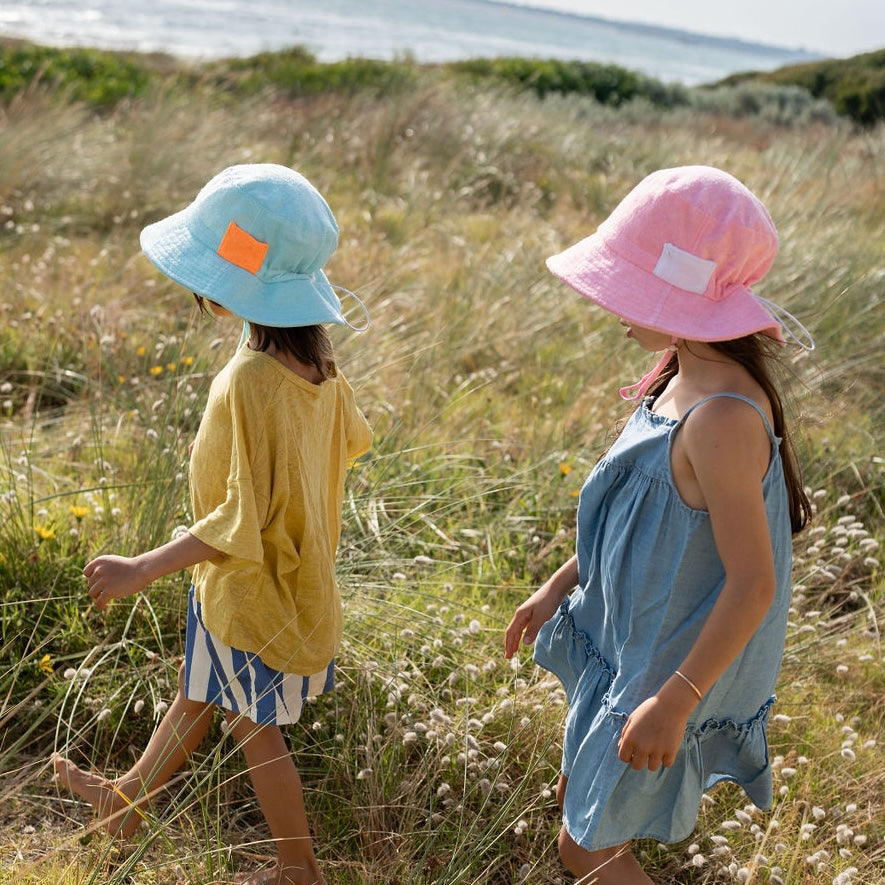 Terry Towelling Bucket Hat, Light Pink