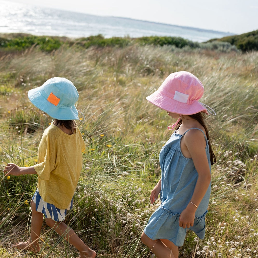 Terry Towelling Bucket Hat, Light Pink