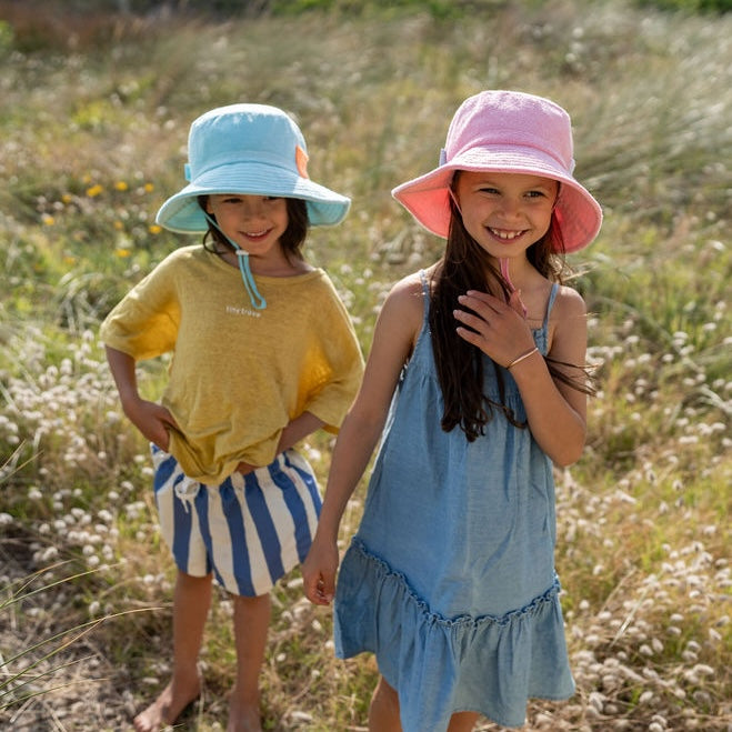 Terry Towelling Bucket Hat, Light Pink