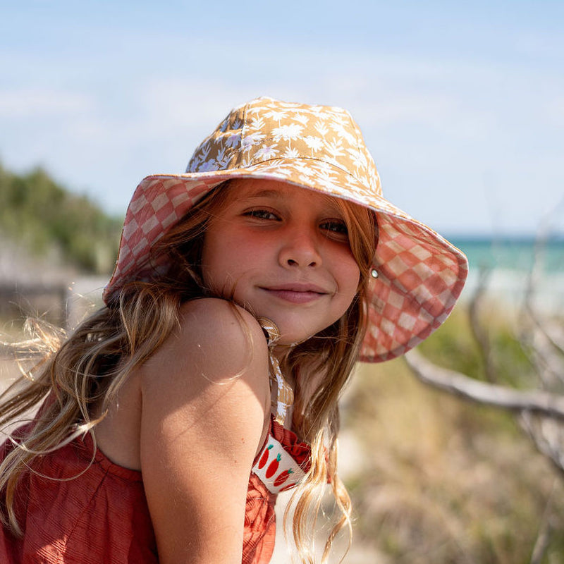 Daisy Chain Wide Brim Reversible Sunhat