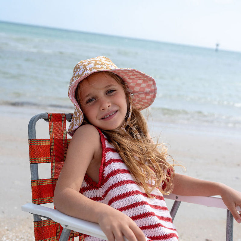 Daisy Chain Wide Brim Reversible Sunhat