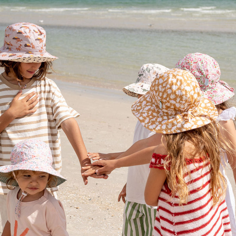 Daisy Chain Wide Brim Reversible Sunhat