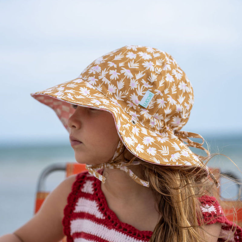 Daisy Chain Wide Brim Reversible Sunhat