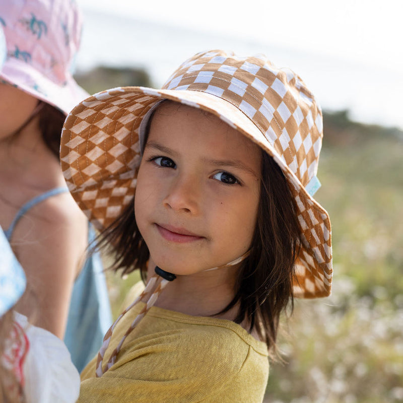 Checkmate Wide Brim Bucket Hat