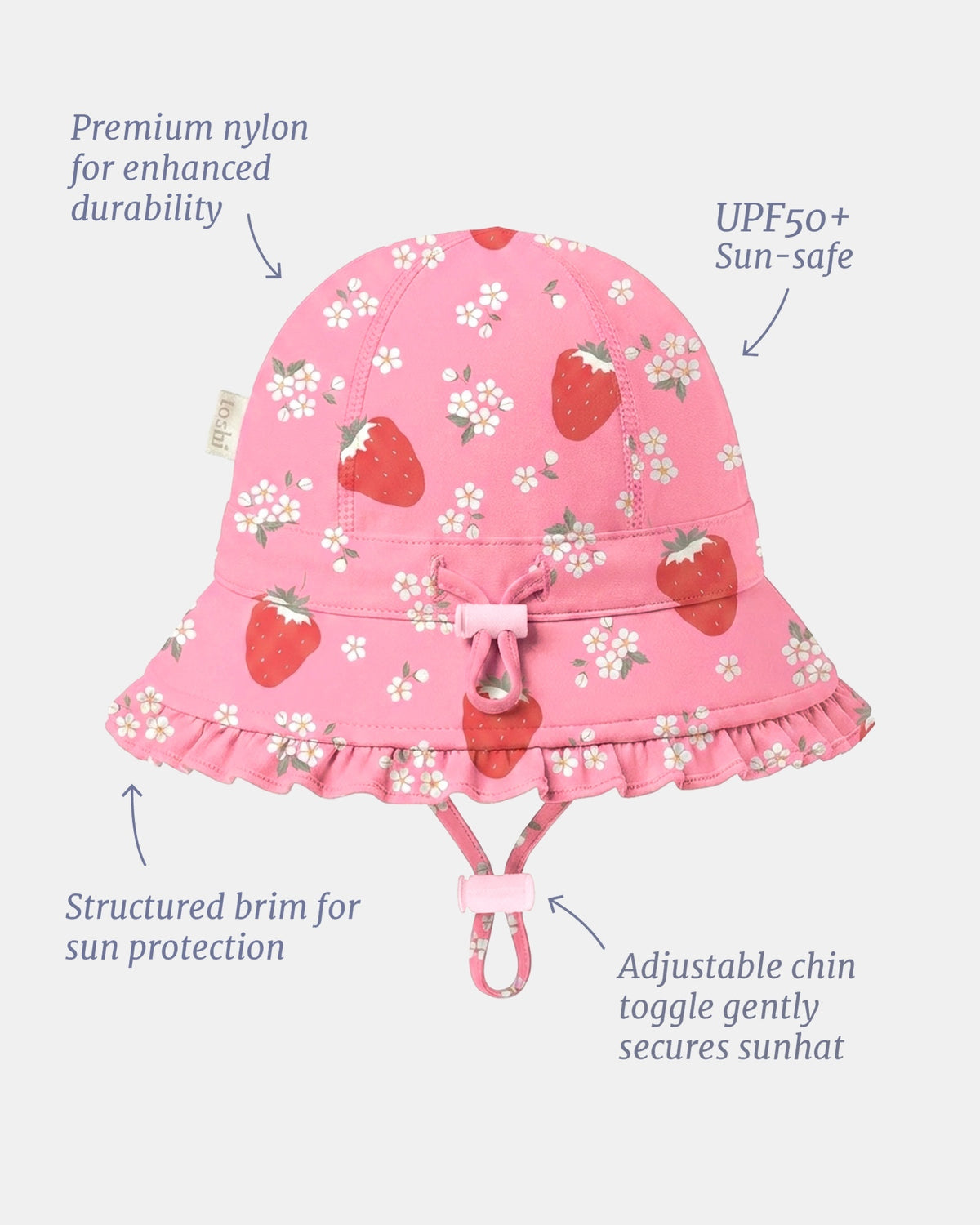 Twinkle Swim Bell Hat, Strawberry