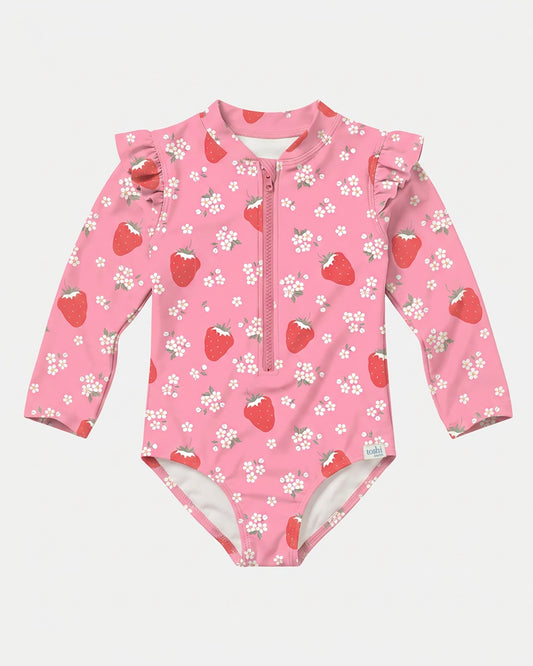 Twinkle Swim Bodysuit, Strawberry
