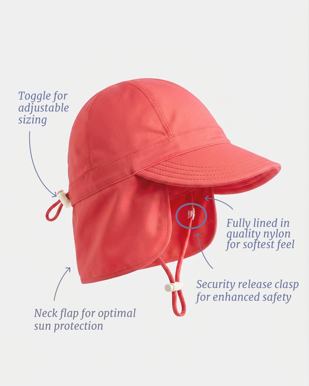 Beachcomber Swim Flap Cap, Lobster