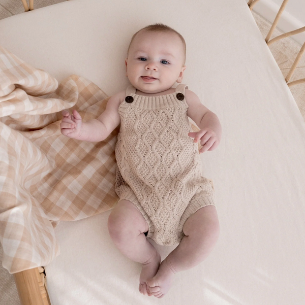 Natural Cable Knit Romper