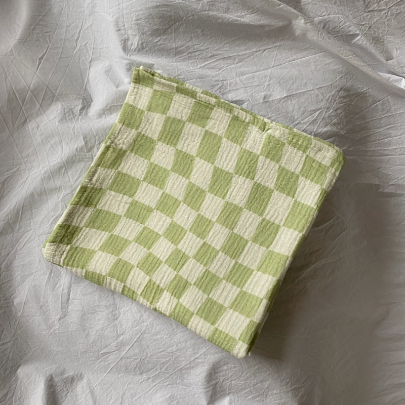 The Check Swaddle, Lime