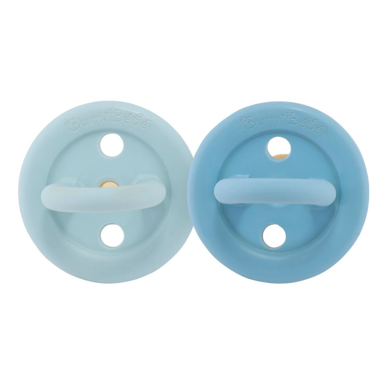 Round Twin Pack Pacifiers- Blues