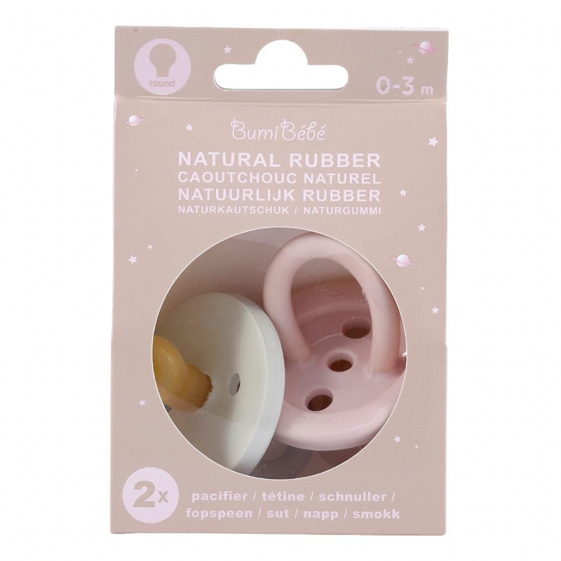 Round Twin Pack Pacifiers- Pinks