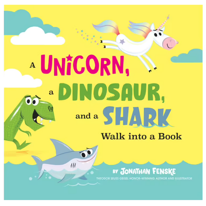 A Unicorn, a Dinosaur and a Shark Walk into a Book