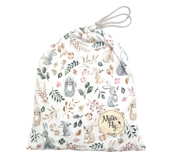 Leafy Bunny Cot Sheet