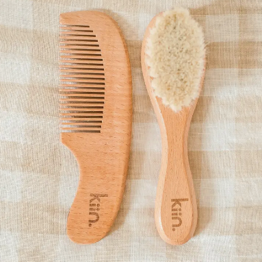 Wooden Baby Brush + Comb Set