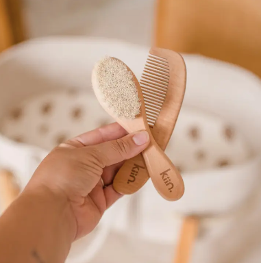 Wooden Baby Brush + Comb Set