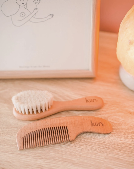 Wooden Baby Brush + Comb Set