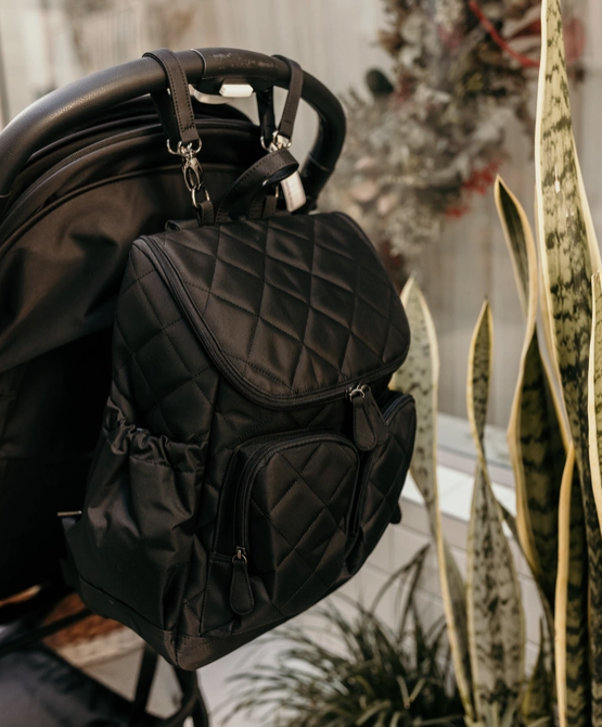Signature Nappy Backpack, Black Diamond Quilt