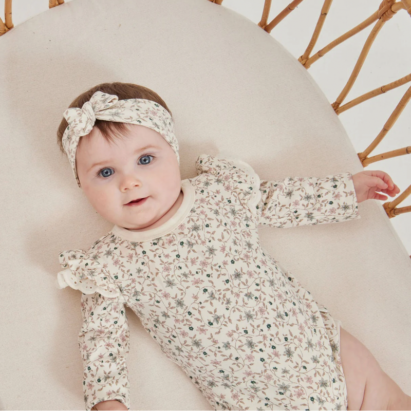 Winter Floral Flutter Onesie