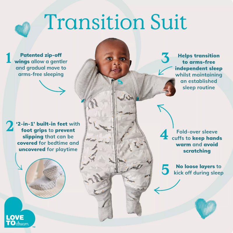 Swaddle Up Transition Suit 1.0 Tog- Grey Stripe