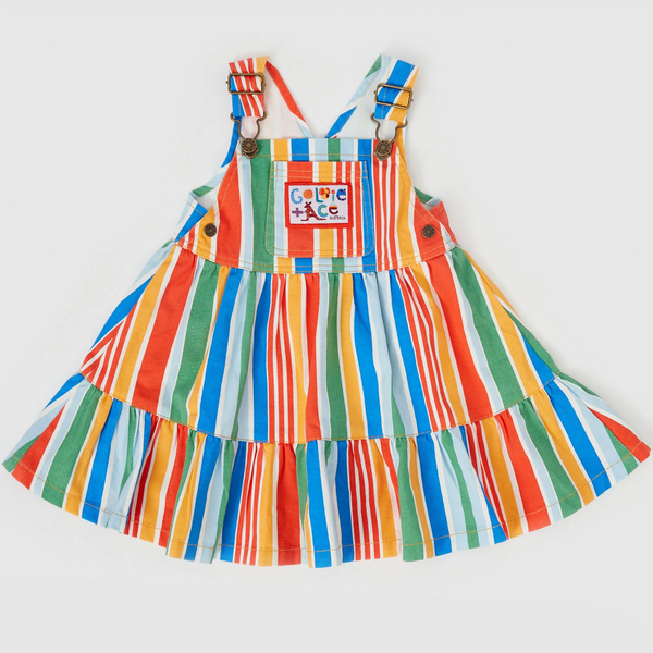 Tully Tiered Pinafore, Land Down Under Stripe