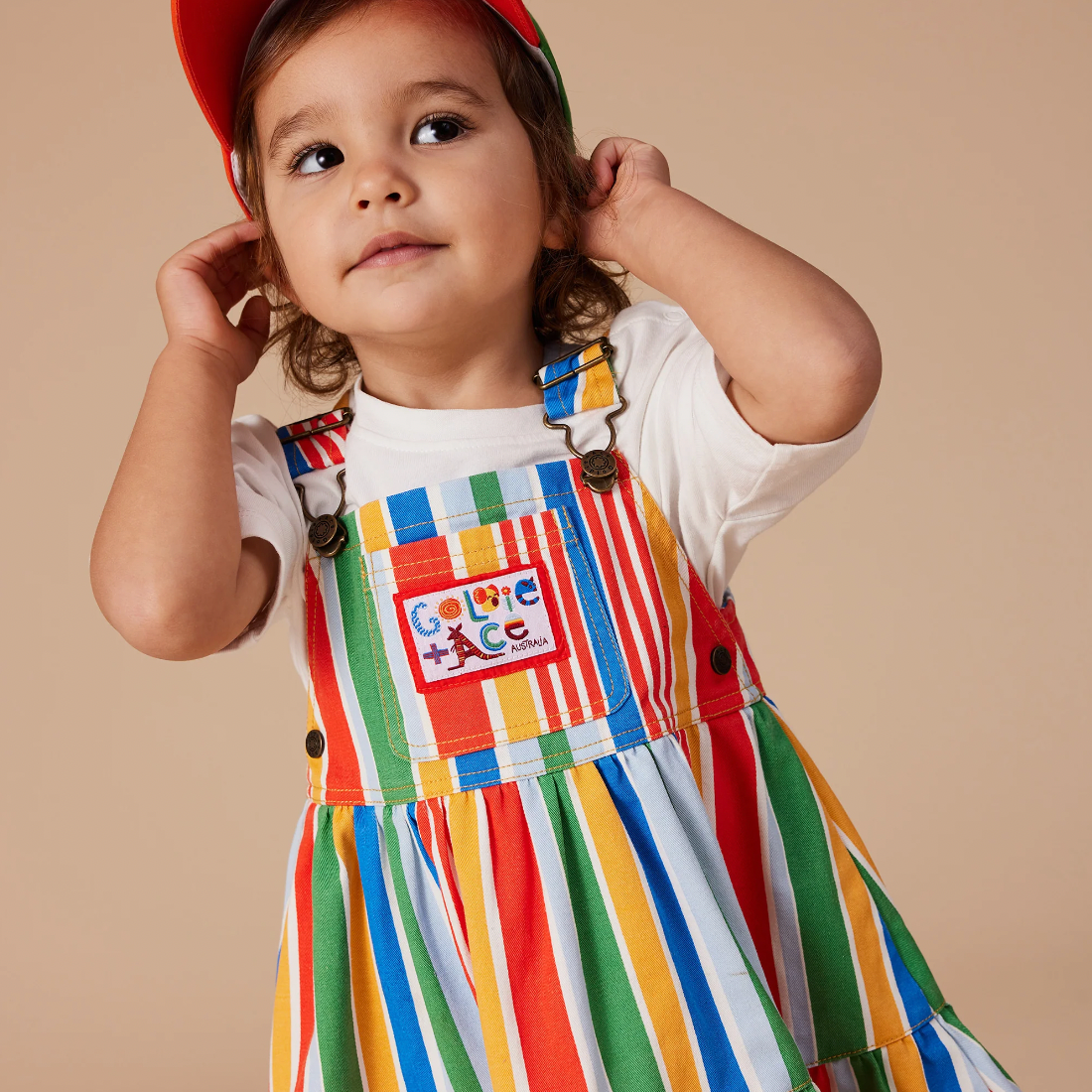 Tully Tiered Pinafore, Land Down Under Stripe