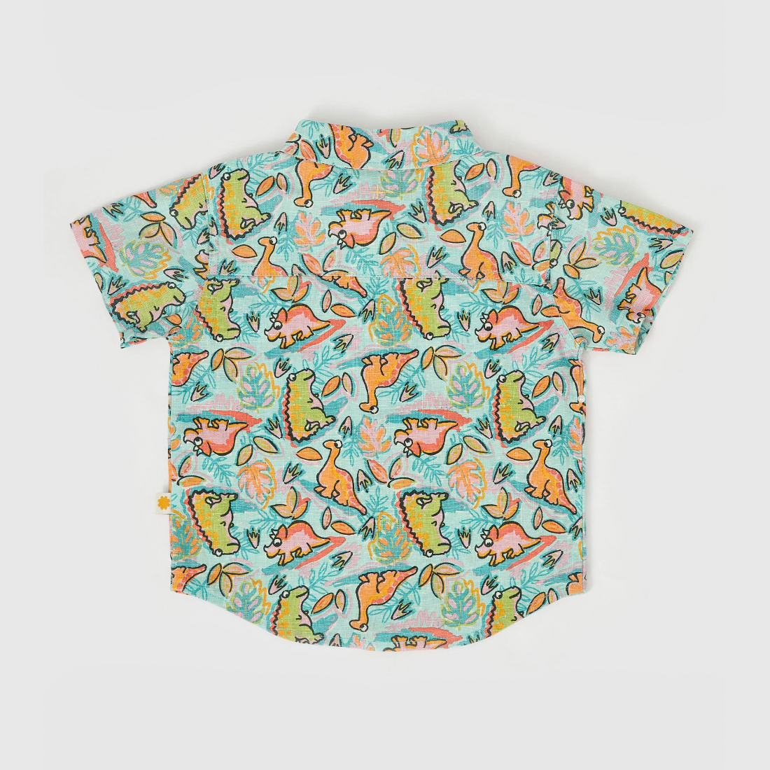 Holiday Linen Shirt, Dino Jungle