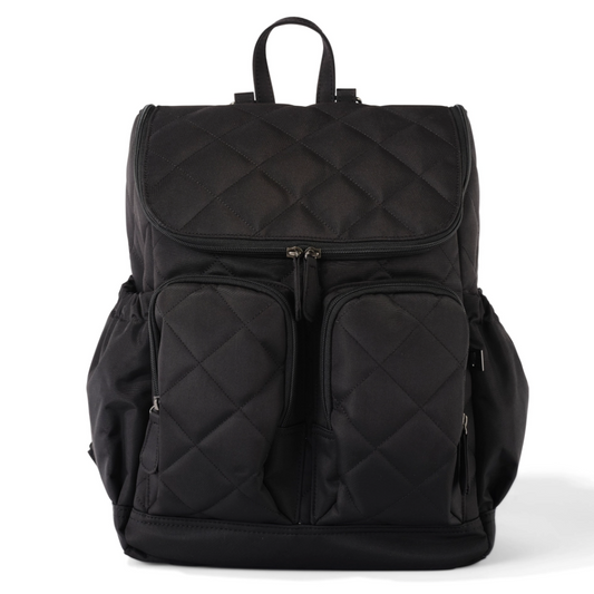 Diamond Quilt Nappy Backpack, Black