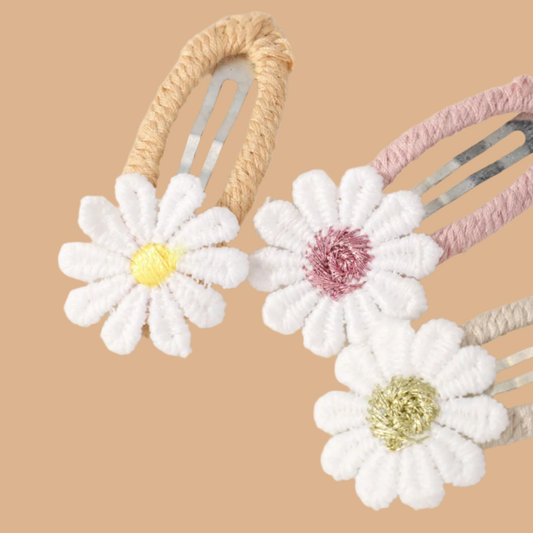 Fabric Daisy Clips