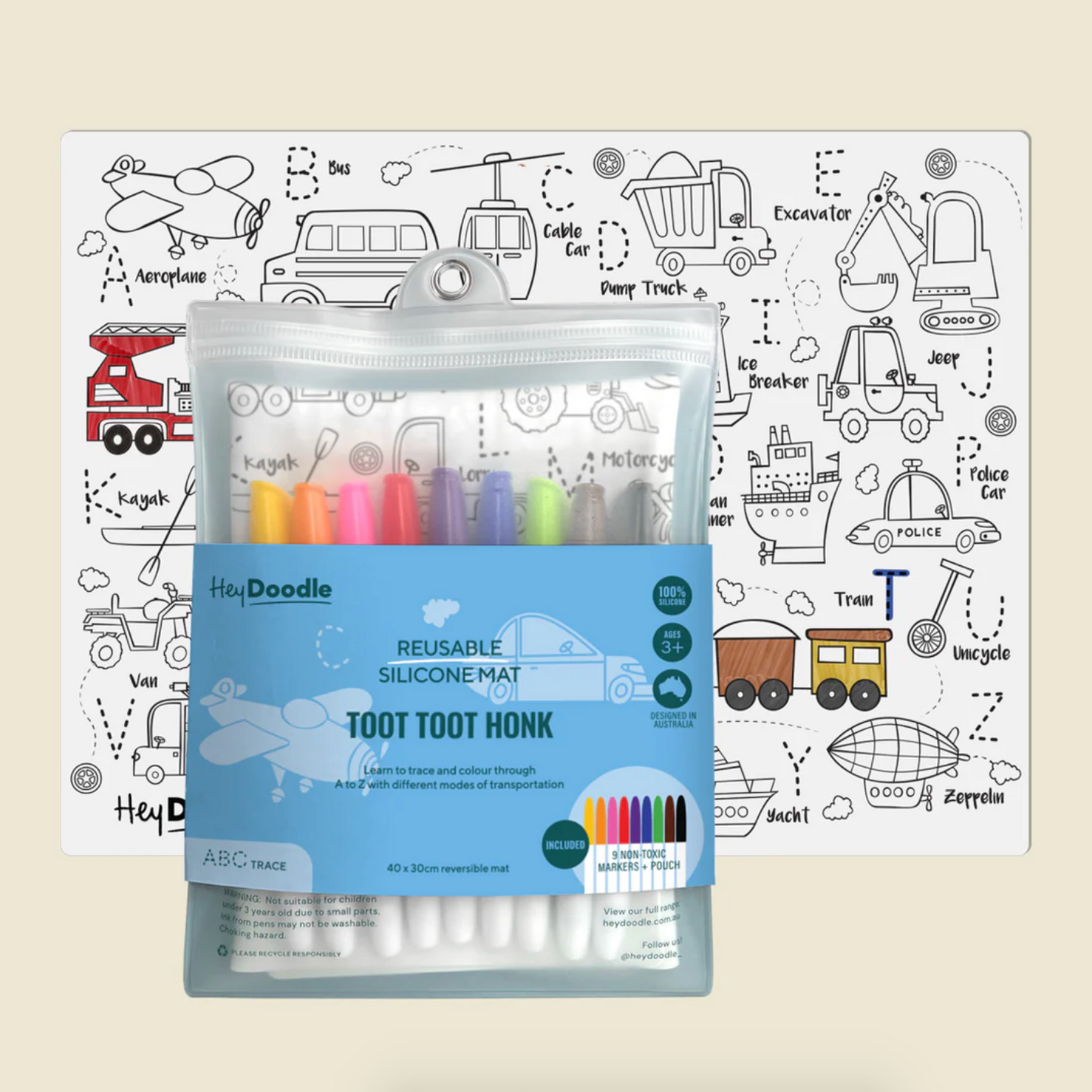 Toot Toot Honk Colouring Mat