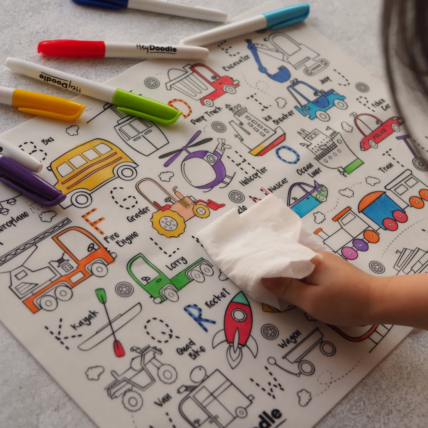 Toot Toot Honk Colouring Mat