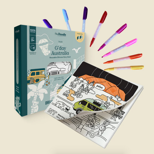 G'Day Australia Tales, Reusable Colouring Book