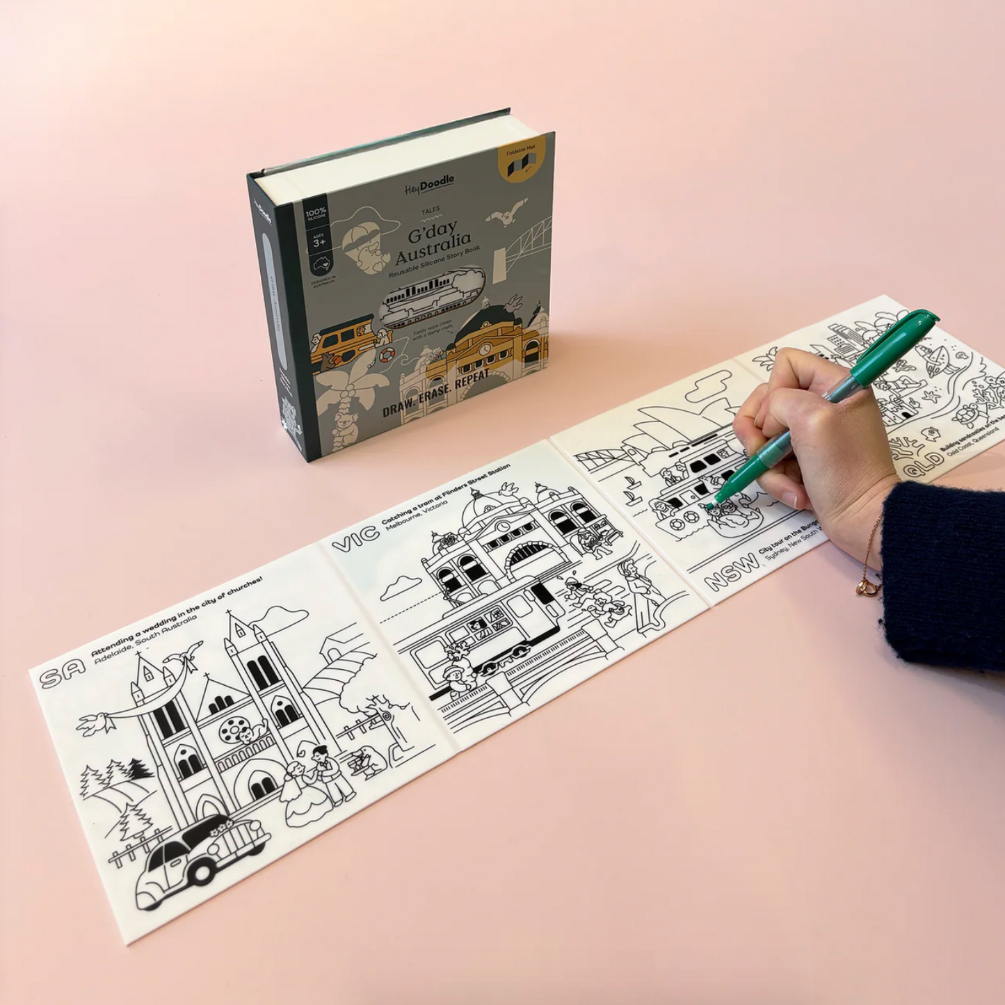 G'Day Australia Tales, Reusable Colouring Book