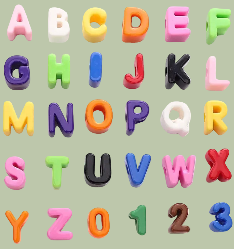 Chunky Letter Charms.