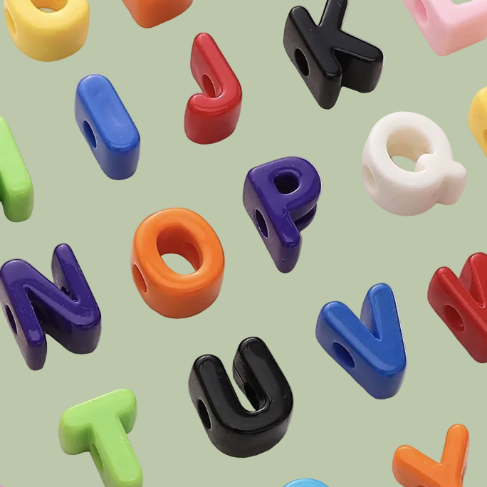 Chunky Letter Charms.