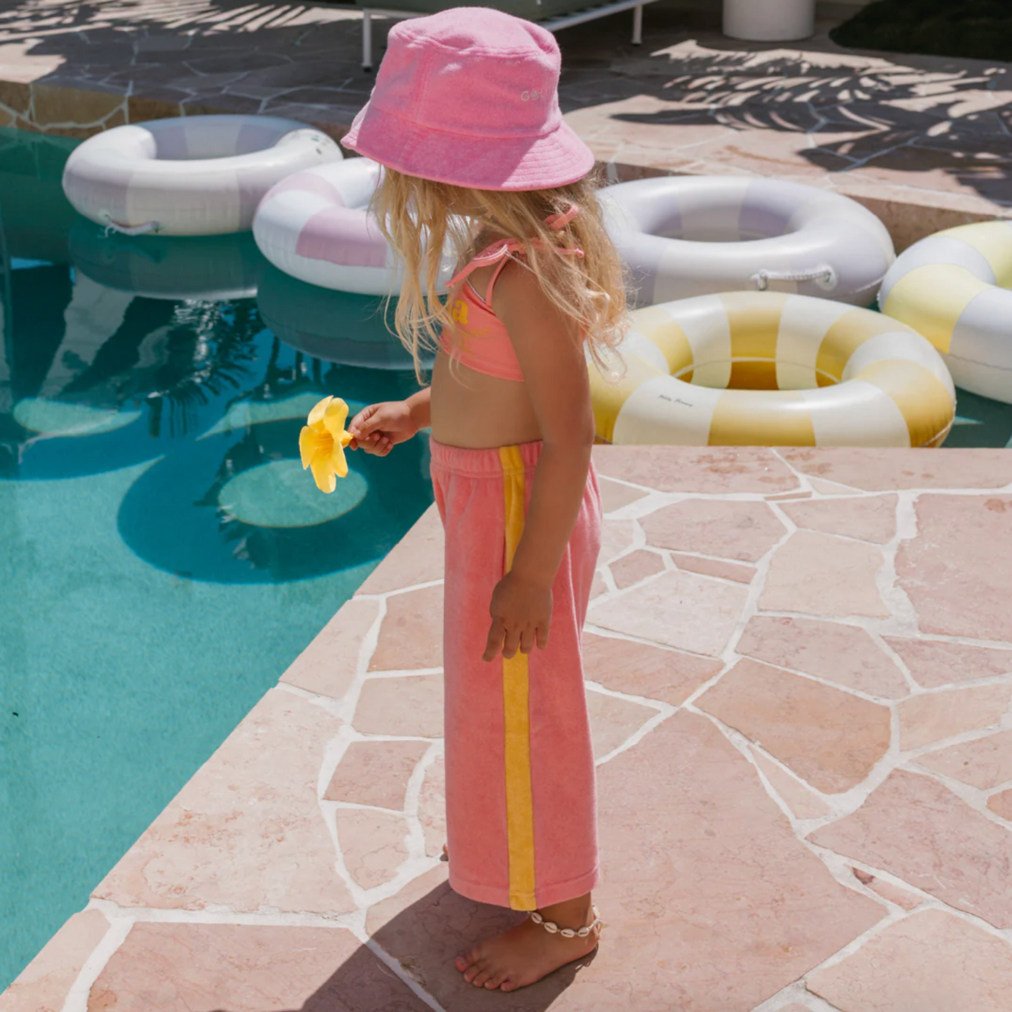 Ciao Tutti Wide Leg Pants Pink Icing & Golden Cream
