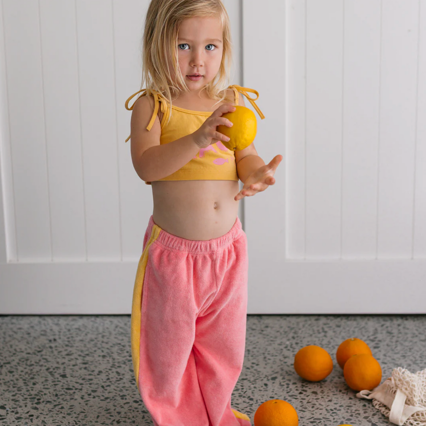 Ciao Tutti Wide Leg Pants Pink Icing & Golden Cream