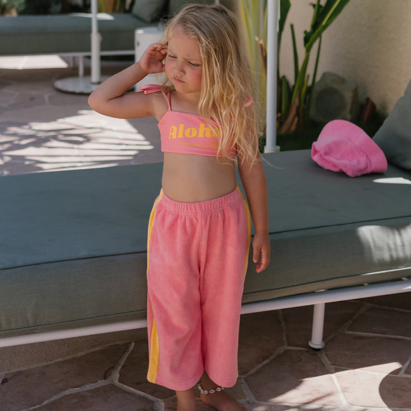 Ciao Tutti Wide Leg Pants Pink Icing & Golden Cream