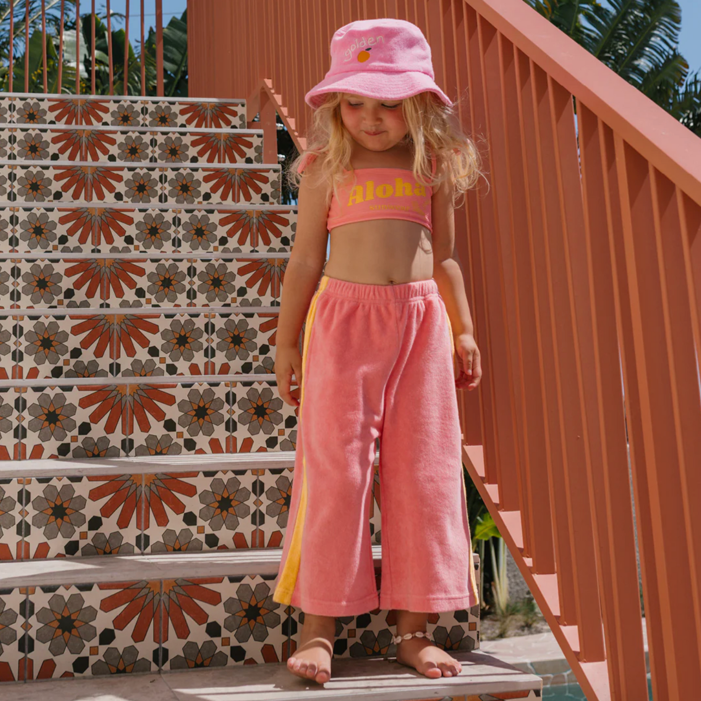 Ciao Tutti Wide Leg Pants Pink Icing & Golden Cream
