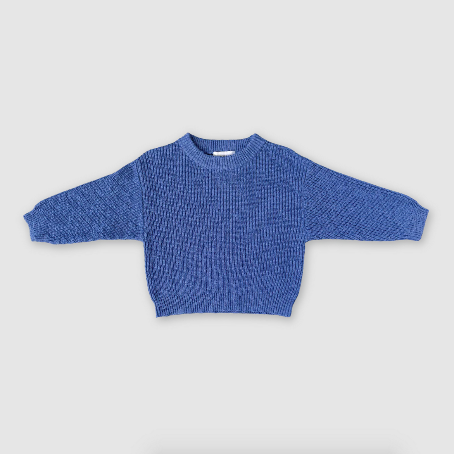 Organic Texture Slub Knit Pull Over, Cobalt