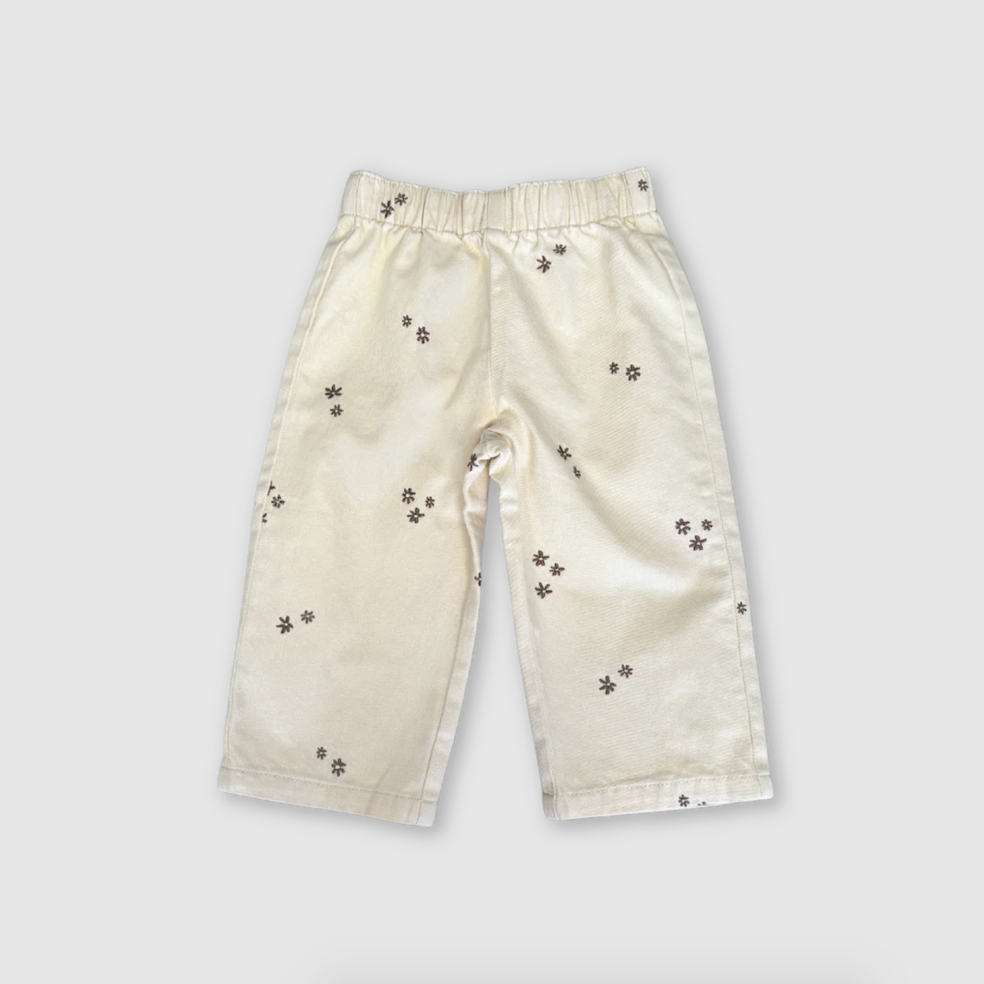 Organic Denim Wild Flower Embroidery Pant