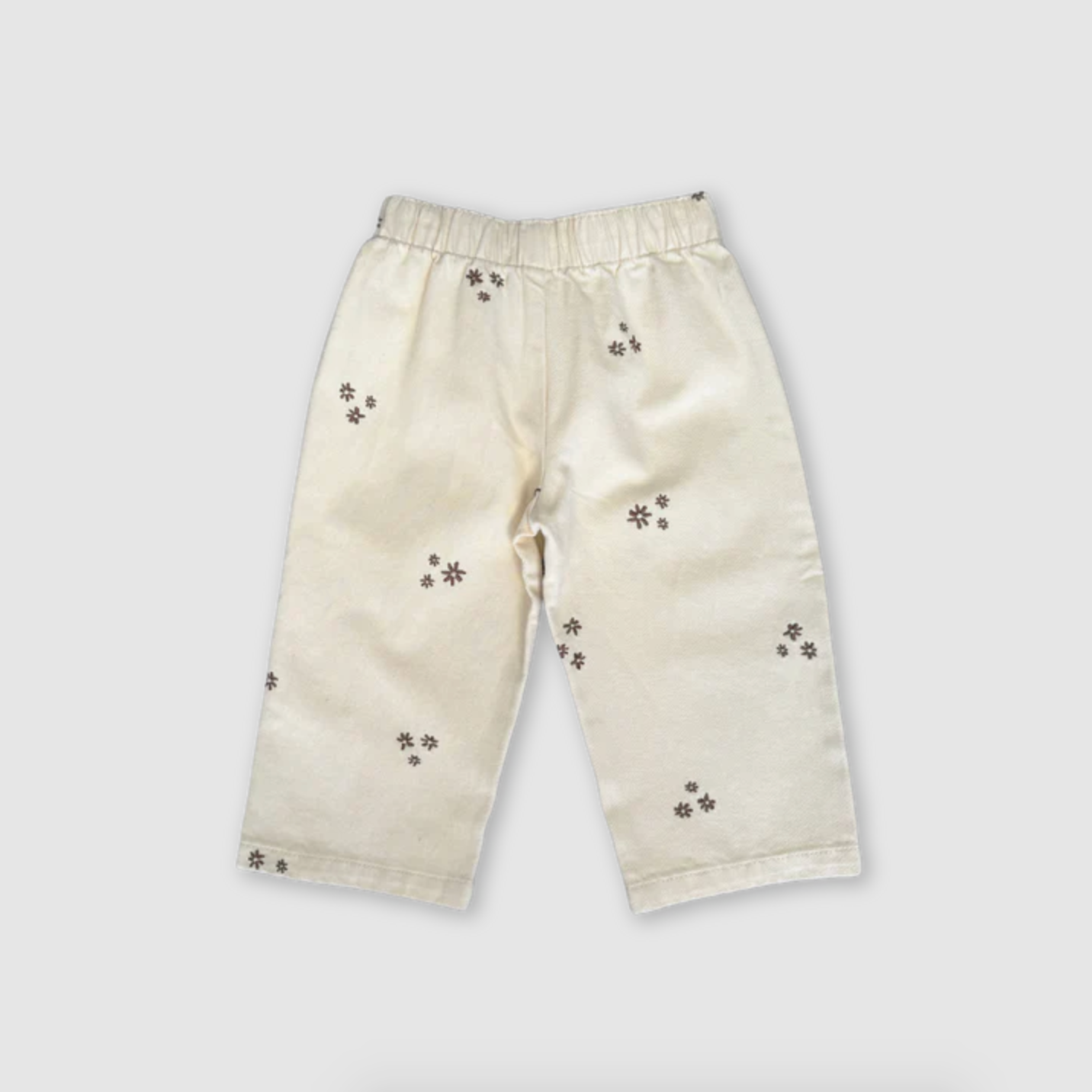 Organic Denim Wild Flower Embroidery Pant