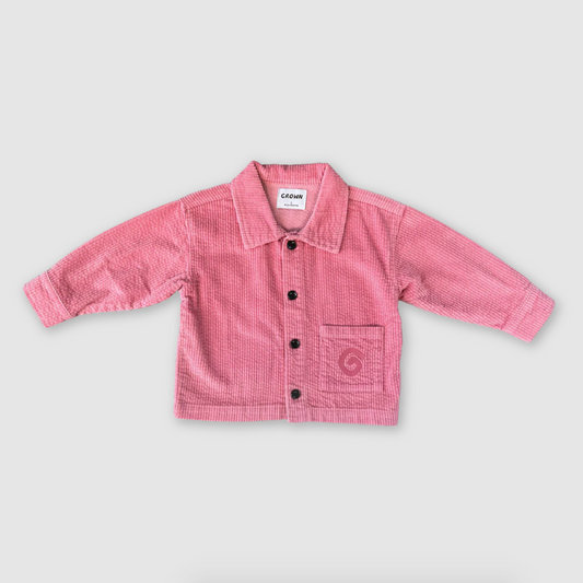 Organic Cord Shirt Jacket, Sorbet